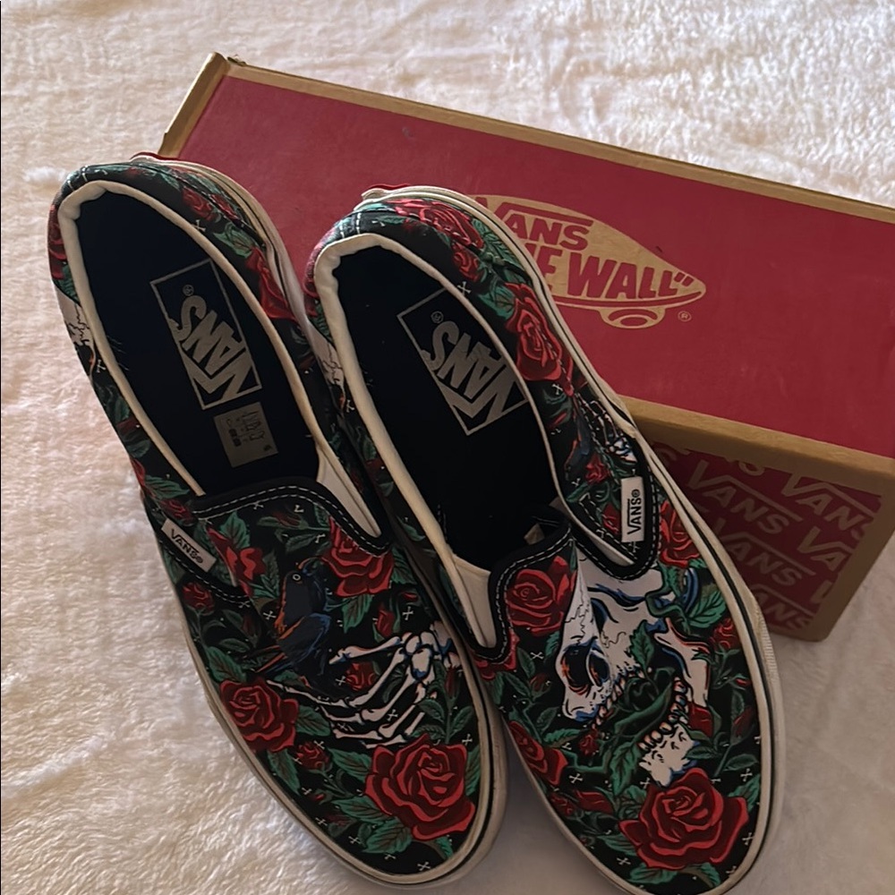 Vans Black and Red Platform Shoes